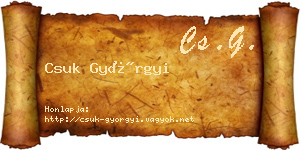 Csuk Györgyi névjegykártya